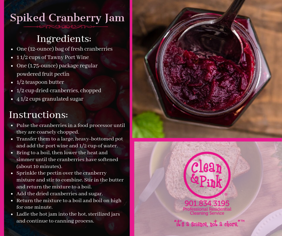 Spiked Jam Jam with port wine Clean & Pink drink recipes Residential Cleaning